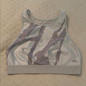 Alo Gray and Black Sports Bra